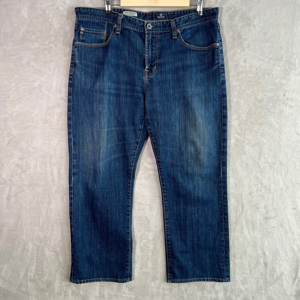 AG Adriano Goldschmied Protege Jeans Mens 38x32 Blue Straight Leg Denim